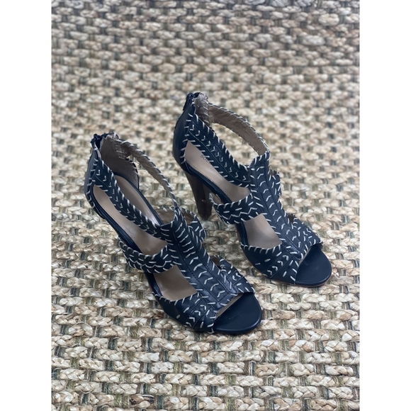 Sole Society Arizona Whipstitch Open Toe Heeled Sandal Size 9.5 - Picture 2 of 7